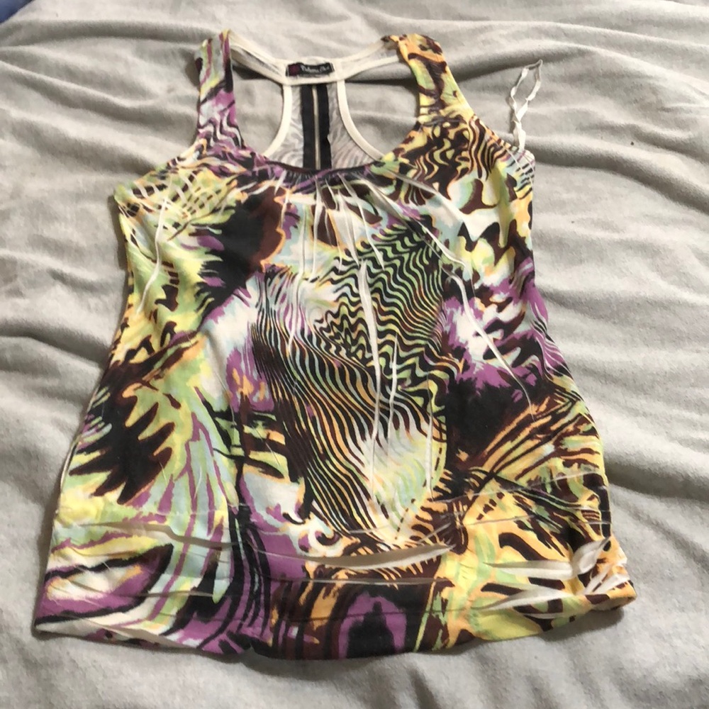 Racer zipper back tank top